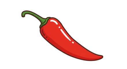 A vibrant fiery red chili pepper ready to ignite your senses and add a spicy kick isolated against a clean bold black