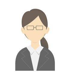 メガネをかけたビジネス女性のイラスト人物アイコン