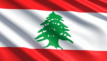 Lebanon national flag with cedar tree symbol.