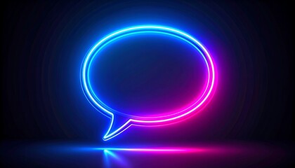 Neon speech bubble graphic