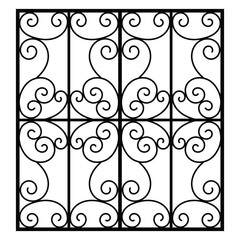 Elegant Black Wrought Iron Gate Design with Scrollwork