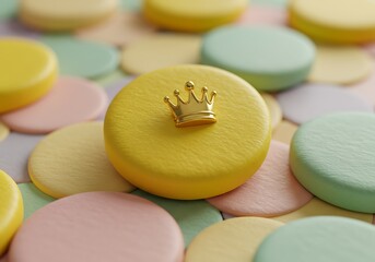 Golden Crown on Pastel Dreams