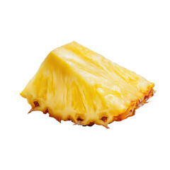 Close-up of a triangular slice of ripe pineapple