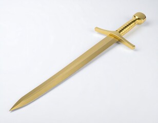 Gold Dagger on White Background