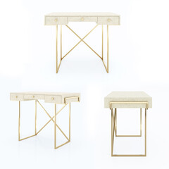 Wood White Designer Console And Study Table, Multipurpose Table For Home & Office