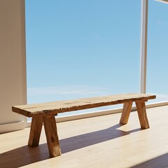 Sunlit Rustic Bench