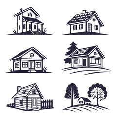 set of houses icons