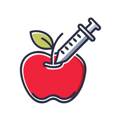 Apple with Needle Combo Icon