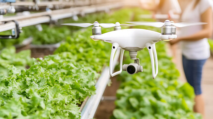 Drone Monitoring Indoor Hydroponic Lettuce Farm