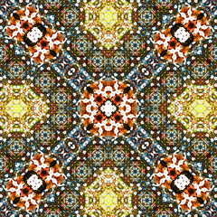 Seamless abstract pattern. Braided intricate pattern. Abstract kaleidoscope background.