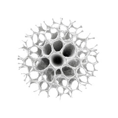 Microscopic View of a Radiolarian Shell Intricate Structure and Natural Geometry
