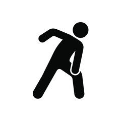 Silhouette of a person stretching their leg in a dynamic pose