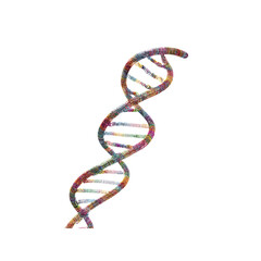 Vibrant Colorful DNA Double Helix Structure - Genetic Code, Science, and Biotechnology Concept
