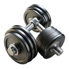 Fototapeta premium Pair of adjustable weight dumbbells with black plates isolated on transparent background