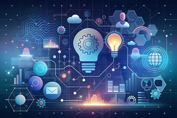 Digital innovation and global connectivity in a futuristic technology landscape