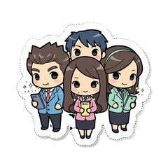 Teamwork & Collaboration Adorable Cartoon Office Staff Whisk_ef4291e29c