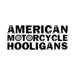 Vintage American Biker Hooligans Graphic Illustration