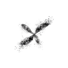 Fototapeta premium Abstract Water Splash in X Shape Monochrome High-Resolution Image