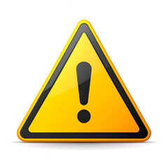 3D vector warning sign icon isolated on white background
