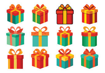 Colorful Gift Boxes Vector Illustration for Holiday Celebration and Special Occasions