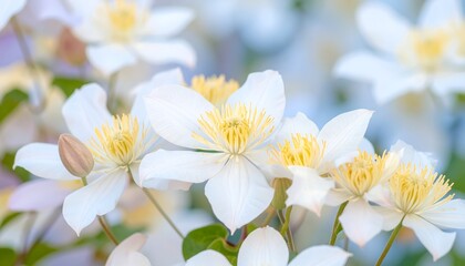 Fototapeta premium Delicate white flowers in soft focus