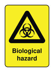 Biological Hazard Warning Sign with Label &ndash; Triangular Safety Symbol for Infectious Materials, Medical Zones & Laboratory Use  High-Visibility Vector for Global Deployment