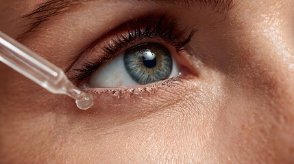 Eye Care Serum Application for Health & Wellness: Beauty Treatment with Moisturizing Drops Focused on Blue Eye Skincare Routine and Natural Vision Care Essentials