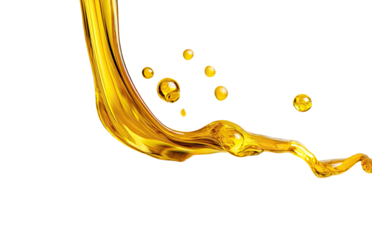 Golden liquid stream with bubbles