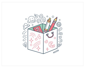 Doodle Sketch And Scribble Elements Graphic Box Free SVG Download