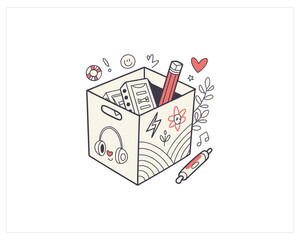 Doodle Sketch And Scribble Elements Graphic Box Free SVG Download