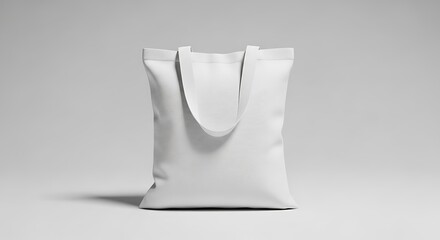 White canvas tote bag with short handles isolated on white background