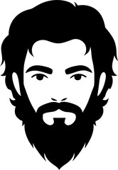Portrait of a man with beard and mustache isolated on white background