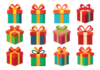 Colorful Gift Boxes Vector Illustration for Holiday Celebrations and Special Occasions