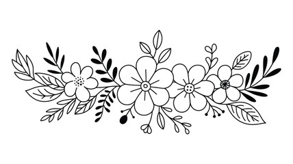 Fototapeta premium Whimsical Floral and Leafy Sprigs – Delicate Botanical Elements for Nature-Inspired Design, Organic Patterns, and Decorative Illustrations
