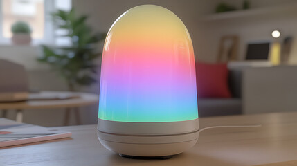 Colorful Gradient Lamp on Modern Living Room Table