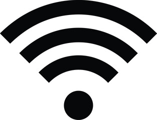 Black wifi icon this simple graphic represents wireless internet connectivity, network access, and digital communication