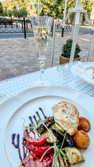 served table in restaurant