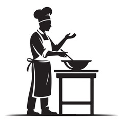 chef silhouette vector