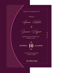 Elegant wedding card decoration A4 design template with floral elements, luxury style, and modern printable background
