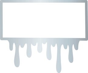 Modern silver melting frame with dripping metallic edges, perfect for luxury posters, futuristic digital art, and stylish abstract compositions.