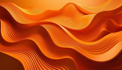 abstract 3d rendering of orange colored wave patterns
