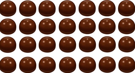 Fototapeta premium Chocolate Balls Grid - Sweet Treats Confectionery Background.