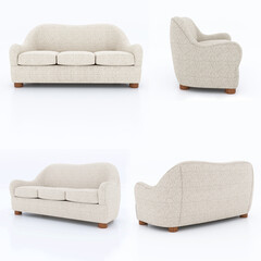 modern sofa isolated on white background