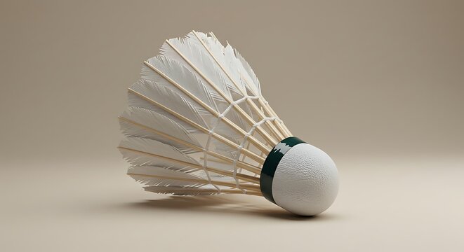 Badminton Shuttlecock Isolated on a Neutral Background.
