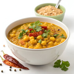 A flavorful Indian curry made from cooked split Bengal gram, seasoned with spices,