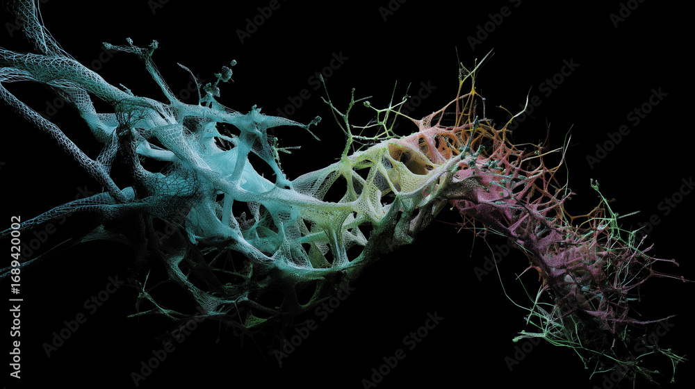 Poster Abstract structural biodynamics with colorful network branches  