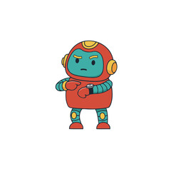 Red Bot UI Illustrations – 40 Cute Mascot States