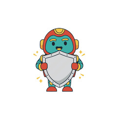 Red Bot UI Illustrations – 40 Cute Mascot States