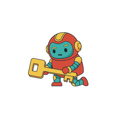 Red Bot UI Illustrations – 40 Cute Mascot States