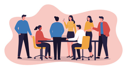 Diverse group of professionals collaborating in a modern office meeting, fostering teamwork, discussion, and strategic planning for business success.